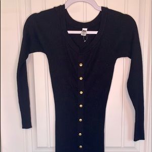 Tight fitting black maxi dress